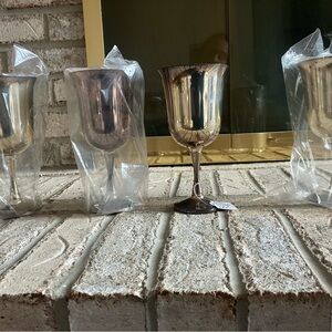 Salem Silver Plate Large Goblets set of 4.  Marked made in Portugal